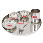Hammered Stainless Steel Dinner Set 6 Pc