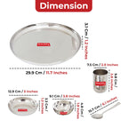 Hammered Stainless Steel Dinner Set 6 Pc