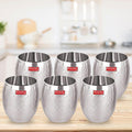 Stainless Steel Drinking Glass Matt Finish, 260ml Set of 6