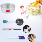 DIY Bakeware Combo Set of 6 – (Cake Mould, 50 Piping Bags, Nozzle, Spatula, Silicon Brush, Pallet Knife)