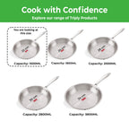 Steel Triply Stainless Fry Pan, 1.5 L, 22 cm |Induction Base