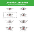 Triply Stainless Steel Induction Bottom Kadhai With  Steel Lid, 2 L, 22.5 cm
