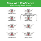 Triply Kadhai with Lid, Induction Bottom - 2.6 L , 24.5 cm