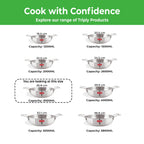 Triply Stainless Steel Induction Base Kadhai With  Steel Lid, 3 L, 26.8 cm