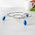 Stainless Steel Trivet Hot Pot Stand with Silicone Grip – 17.5 cm