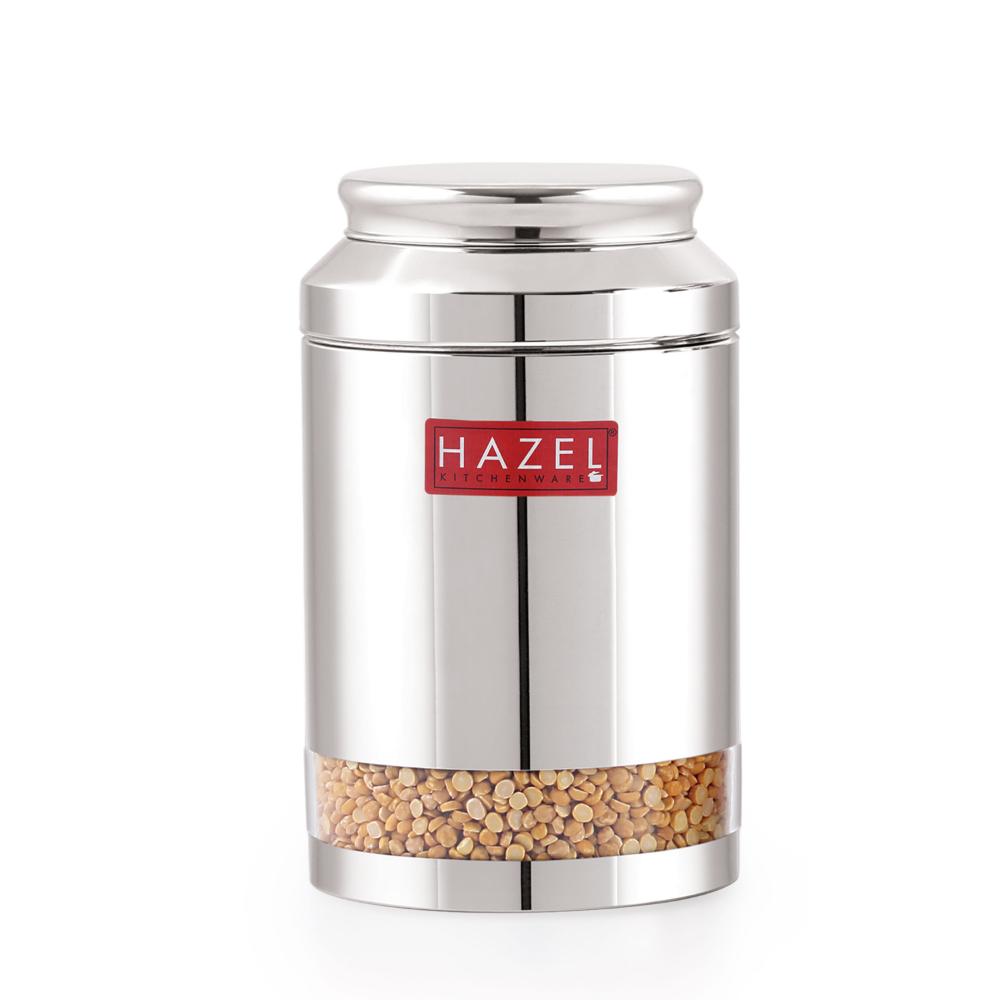 Transparent Airtight Steel Storage Jar – 3250 ML