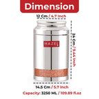 Transparent Airtight Steel Storage Jar – 3250 ML