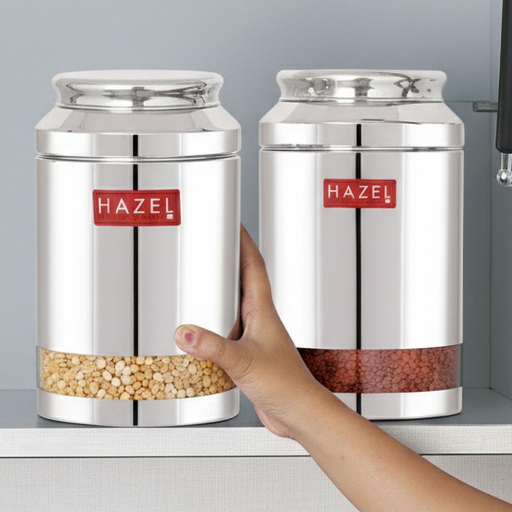 Transparent Airtight Steel Storage Jar – 3250 ML