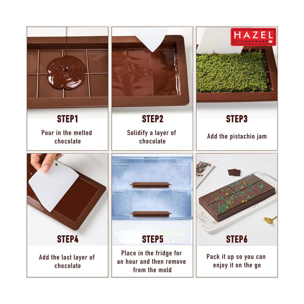 Silicone Small Kunafa Chocolate Bar Mould – Brown