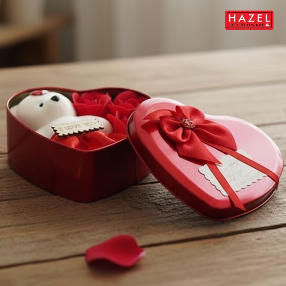 Valentine Heart Shape Tin /Gift Container – Red