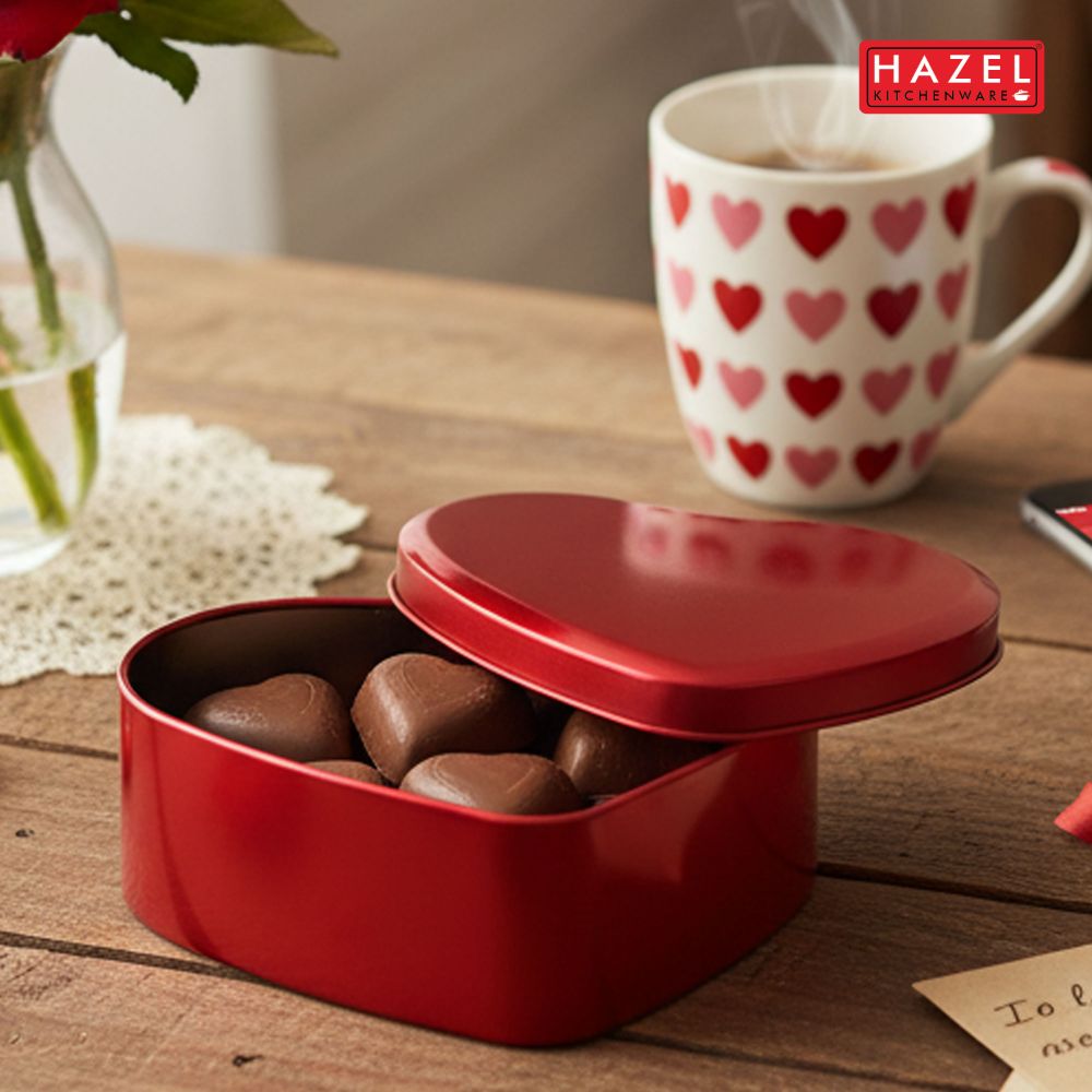 Valentine Heart Shape Tin /Gift Container – Red