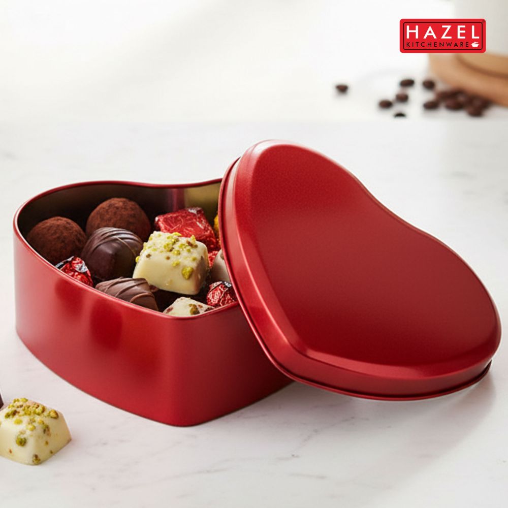 Valentine Heart Shape Tin /Gift Container – Red