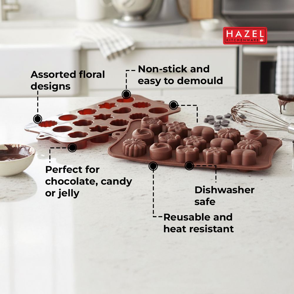 Silicone Flower Chocolate Mould – 15 Cavity