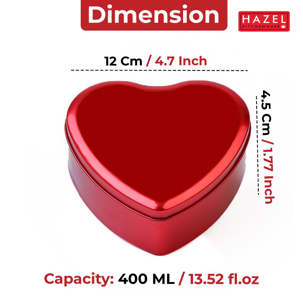 Valentine Heart Shape Tin /Gift Container – Red
