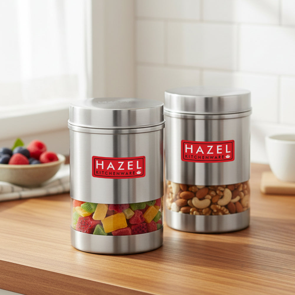 Stainless Steel  See Through Container Set of 2, 600ML Each