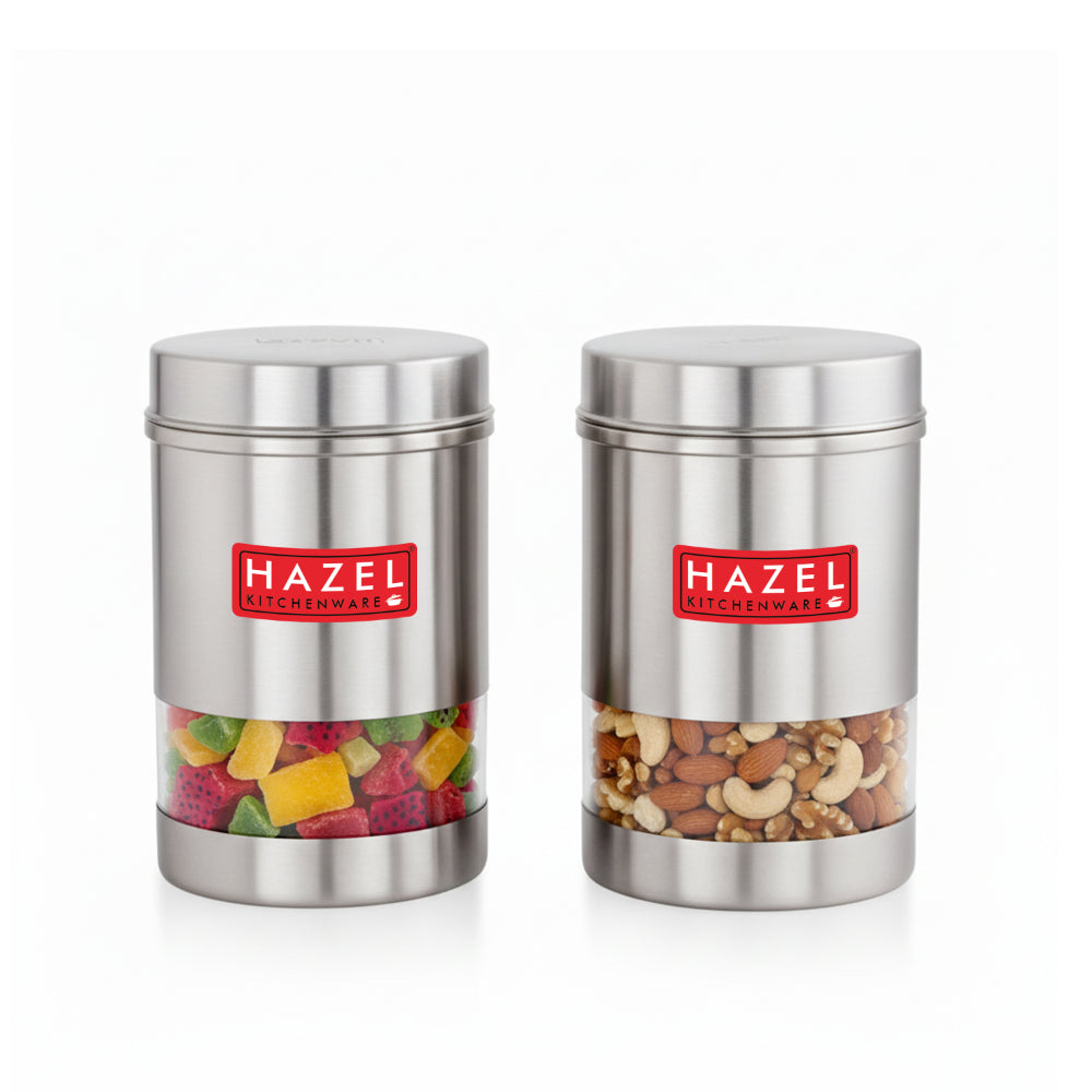 Stainless Steel  See Through Container Set of 2, 600ML Each