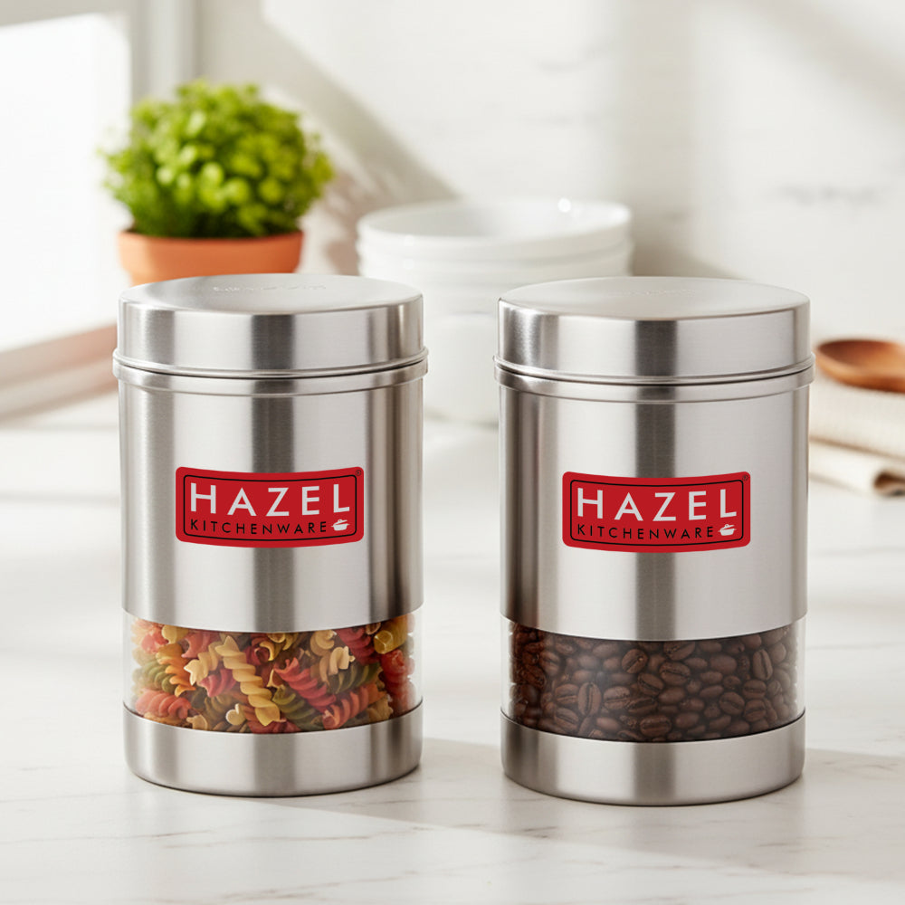 Stainless Steel  See Through Container Set of 2, 600ML Each