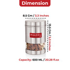 Stainless Steel  See Through Container Set of 6, 600ML Each