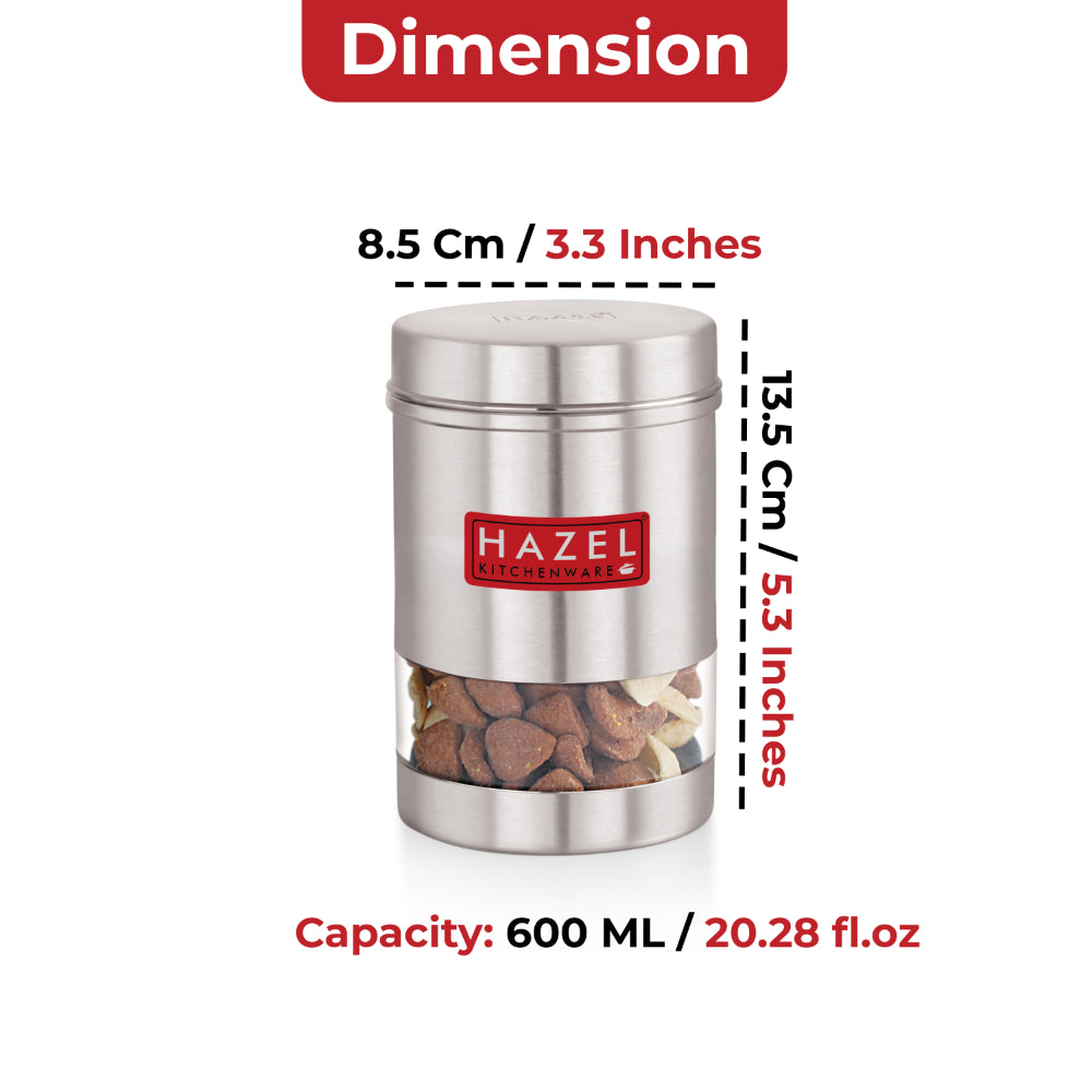Stainless Steel See Through Storage Containers, Airtight Kitchen Jars