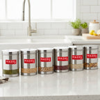 Matt Finish Transparent Steel Storage Container Set of 6, 2200 ml Each