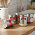 Matt Finish Transparent Steel Storage Container Set of 5, 3000 ml Each