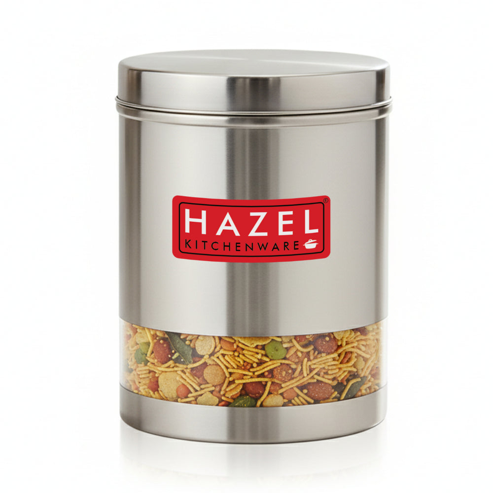 Matt Finish Transparent Steel Storage Container, 2200 ml