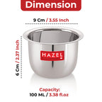 Stainless Steel Water Glass Set of 6, 100 ML Each