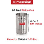 Stainless Steel Glasses for water and Juice - 350 ML (Set of 6)