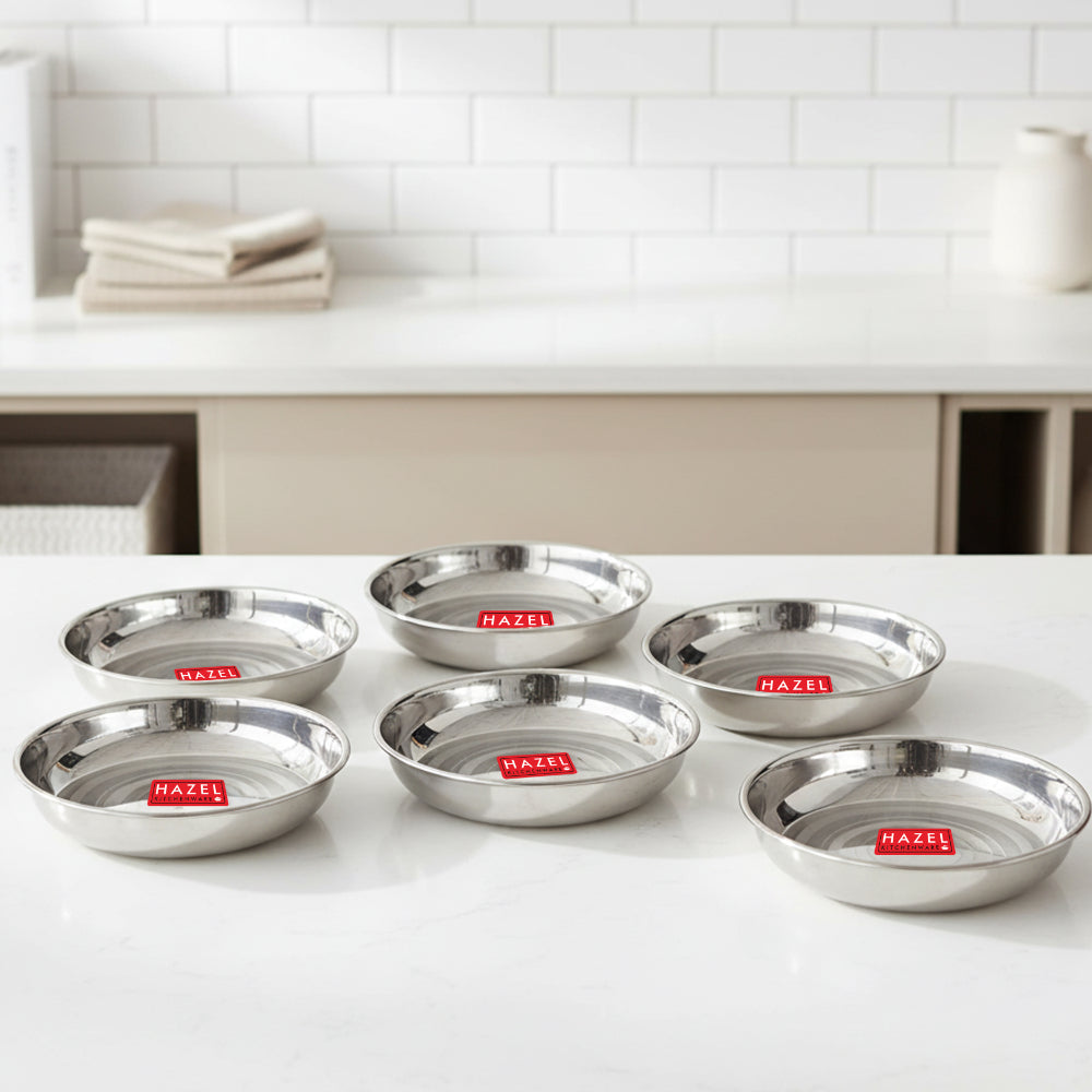 Stainless Steel Small Serving Plates - Set Of 6, 12 cm