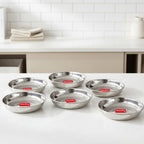 Stainless Steel Small Serving Plates - Set Of 6, 12 cm