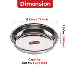 Stainless Steel Small Serving Plates - Set Of 6, 12 cm