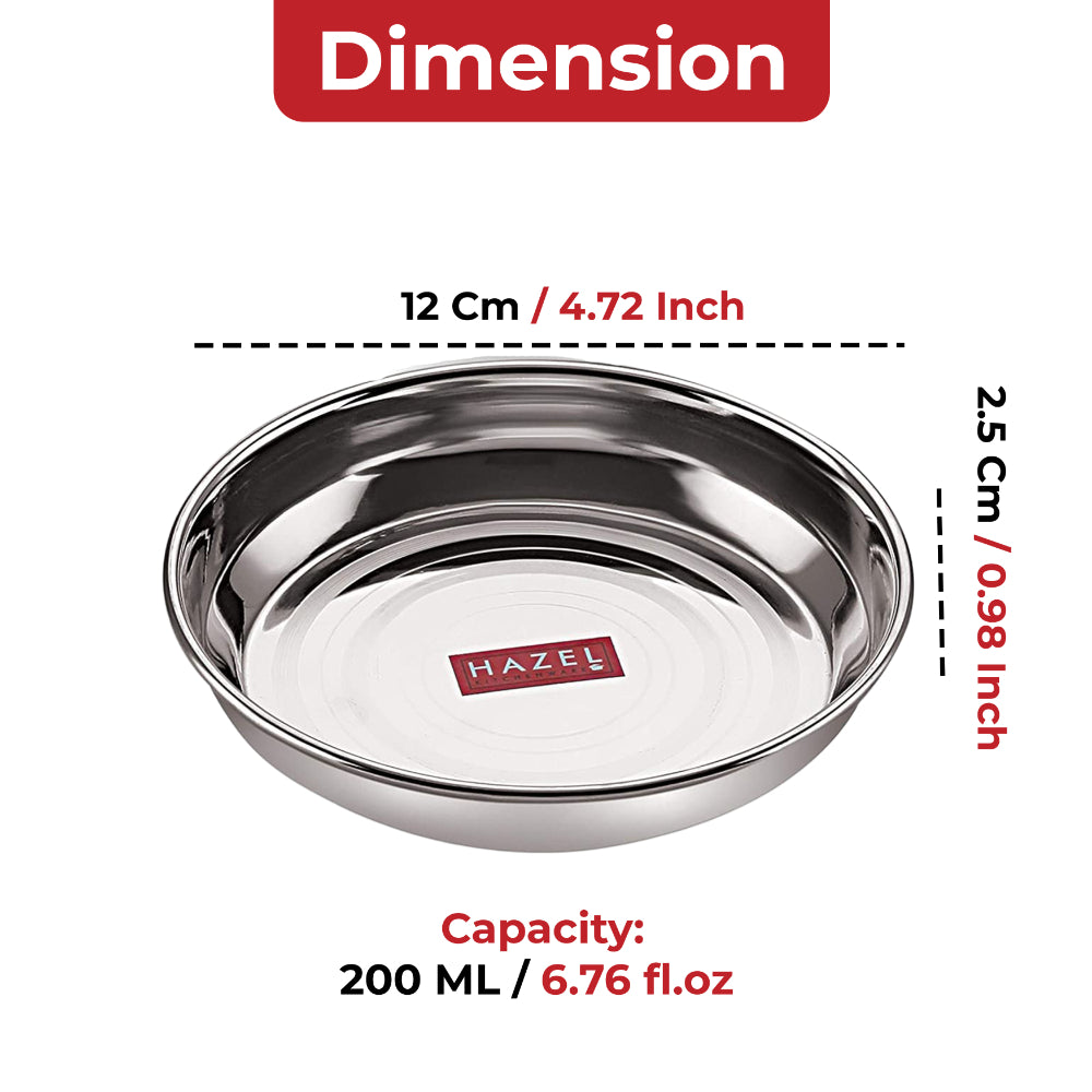 Stainless Steel Small Serving Plates - Set Of 6, 12 cm
