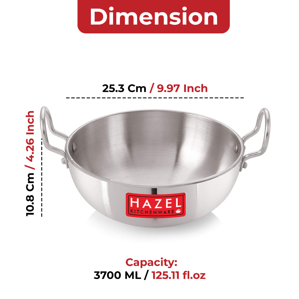 Aluminium Kadai with Handle - Large Capacity ( 3.7 L)