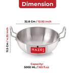 4mm Aluminium Kadai for Deep Frying, 26.7 cm, 5000 ML