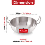 4mm Aluminium Kadhai for Deep Frying, 28.6 cm, 6000 ML