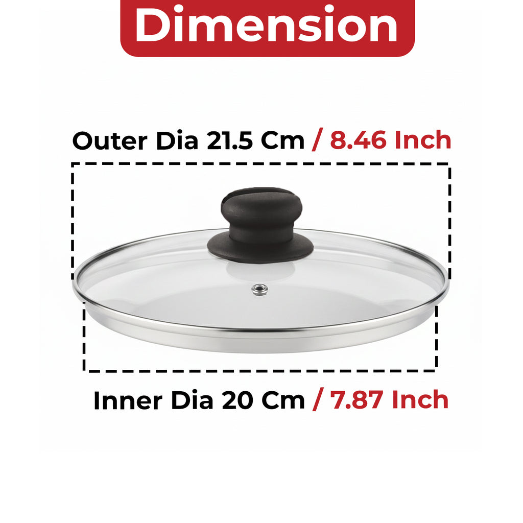 Glass Cookware Lid with Knob – 20.8 cm