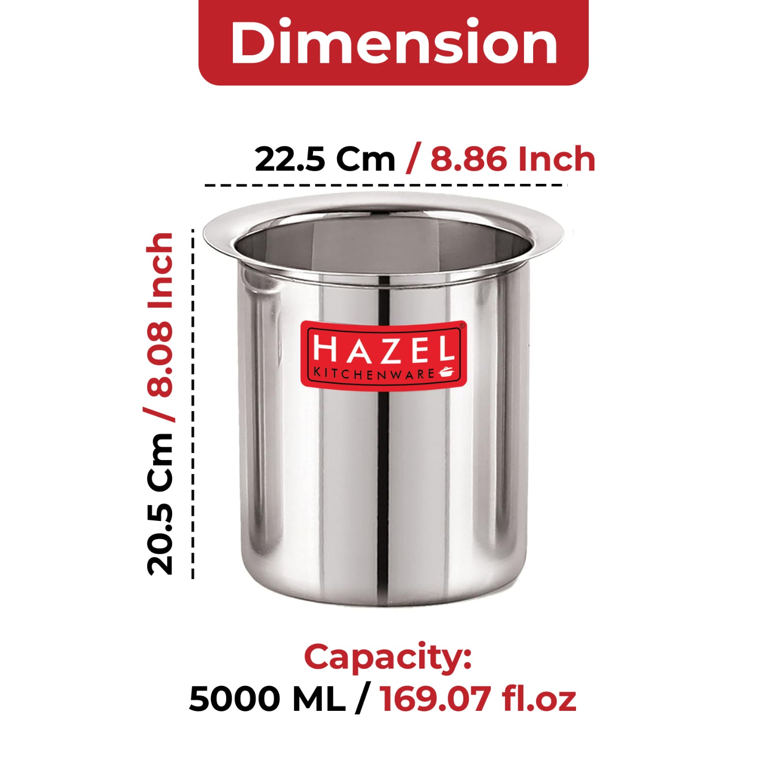 Stainless Steel Milk Pot Gunj with Lid, Durable Multipurpose Cooking Vessel