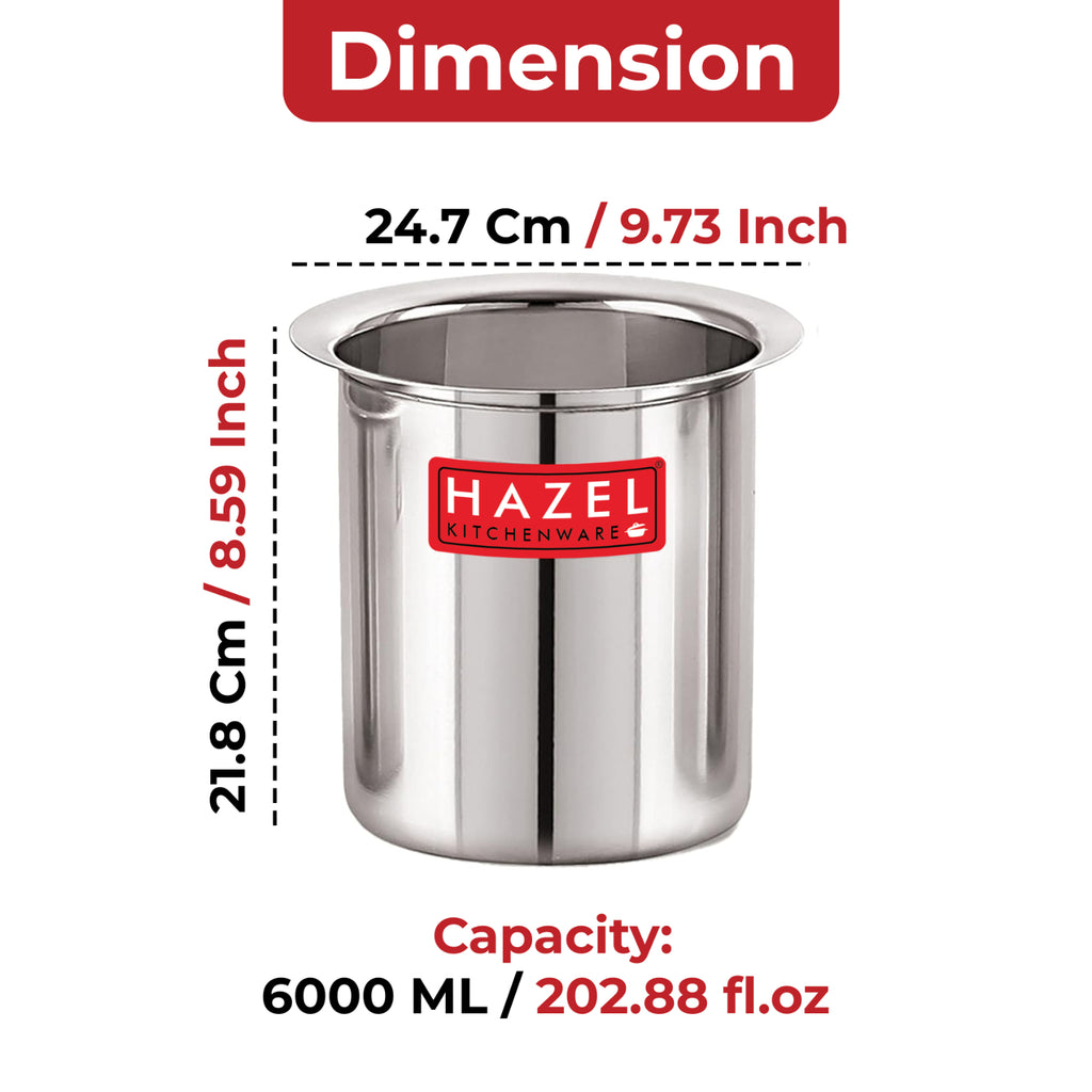 Stainless Steel Milk Pot with Lid, 6000 ml