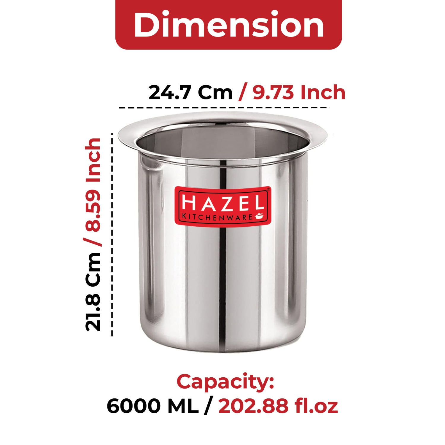 Stainless Steel Milk Pot Gunj with Lid, Durable Multipurpose Cooking Vessel