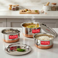 Stainless Steel Copper Bottom Tope with Lid – Set of 3 ( 1 L, 1.5 L, 1.9 L)