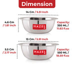 Stainless Steel Mixing Bowl Set of 2, 350 ML and 550 ML