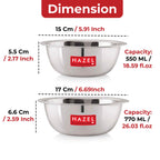Stainless Steel Mixing Bowl Set of 2, 550 ML, 770 ML