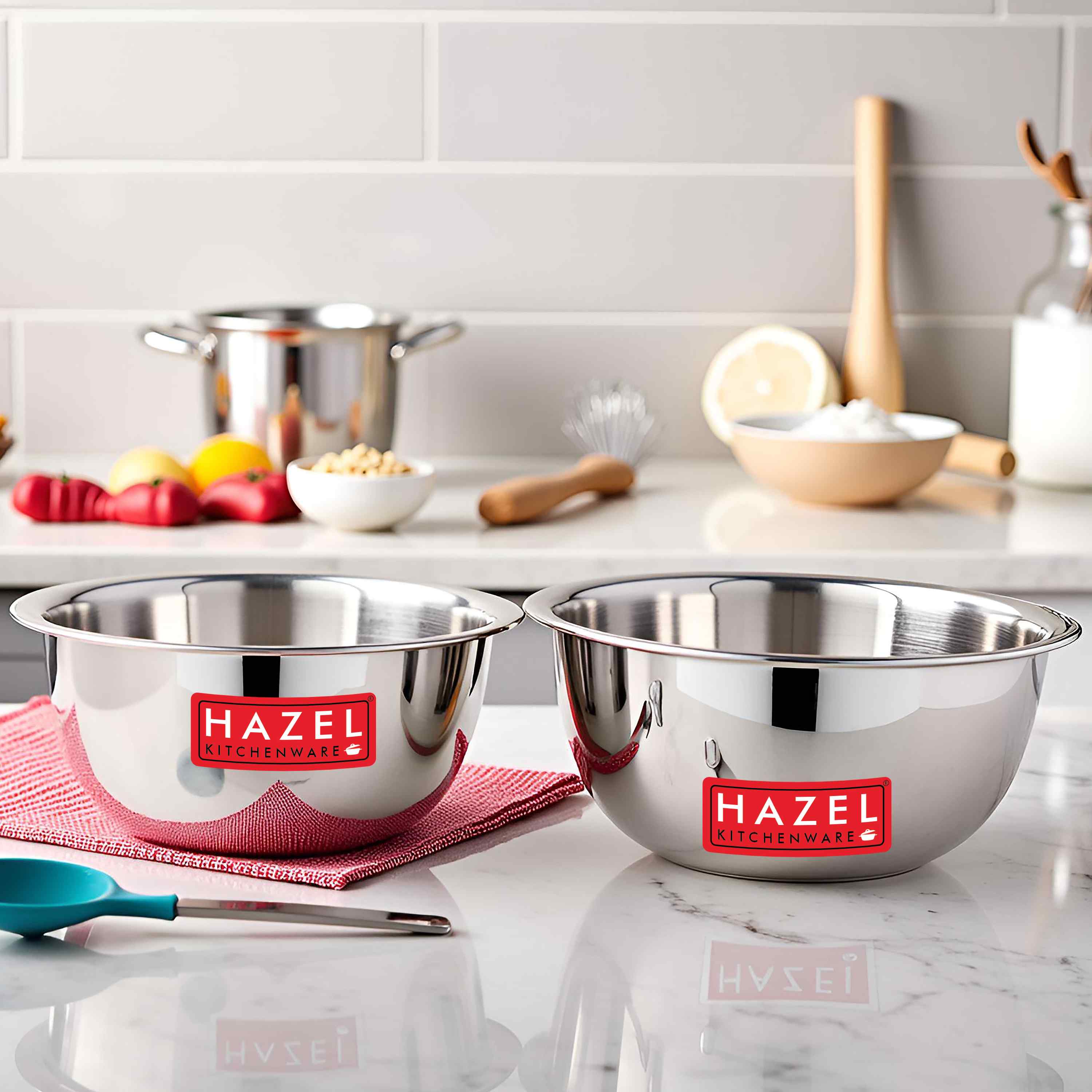 Stainless Steel Mixing Bowl Set of 2, 770 ML, 1100 ML