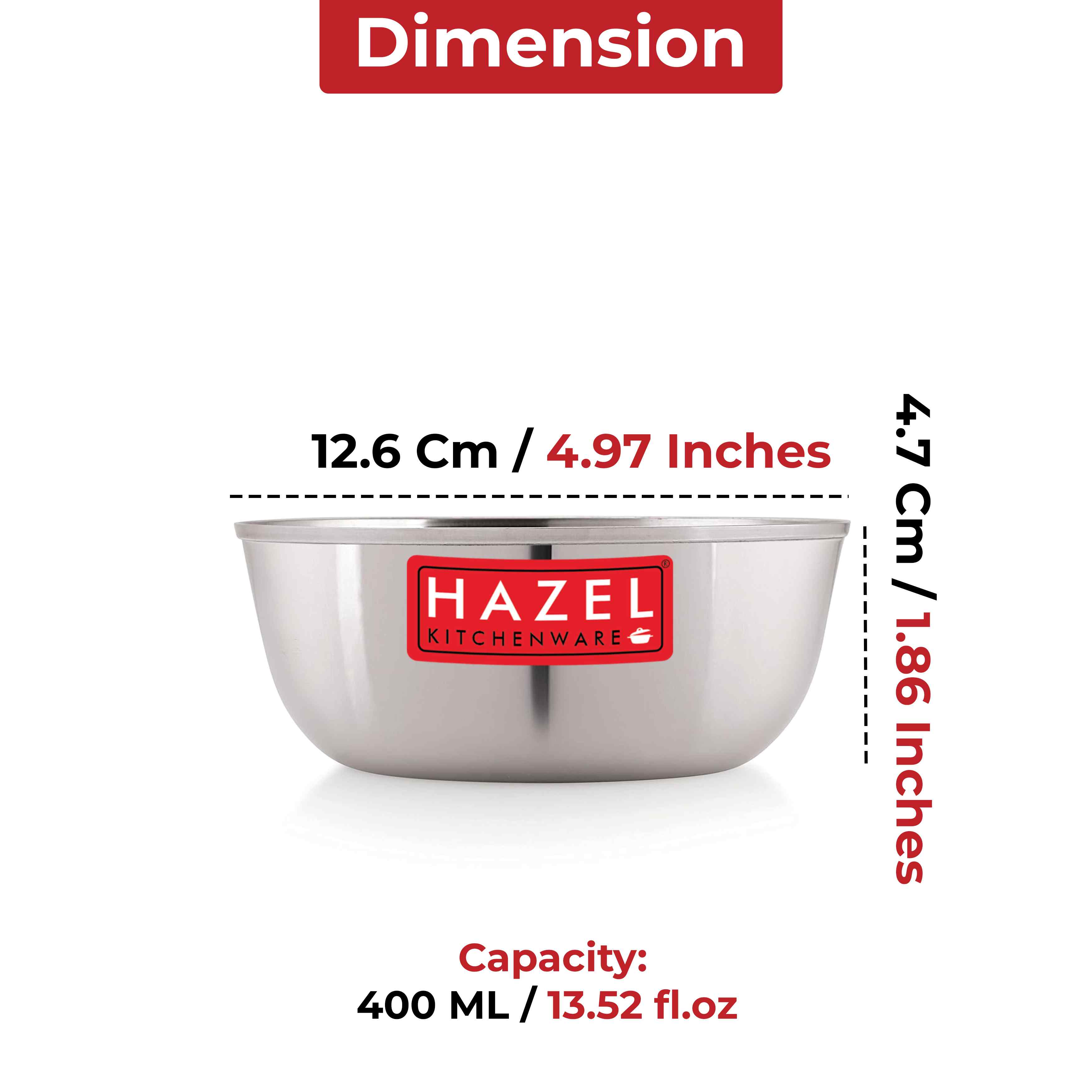 Stainless Steel Katori 400 ML (Set of 6)