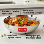 Stainless Steel Hammered Tasla Kadai - 2.25 L, 24.5cm