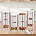 Transparent Stainless Steel Container 1 L , Set of 4