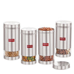 Transparent Stainless Steel Container 1 L , Set of 4