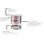 Stainless Steel Transparent Container, Matte Finish - Set of 2 - 400ML