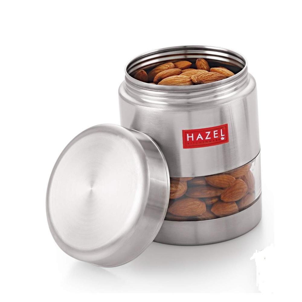 Stainless Steel Transparent Container, Matte Finish - Set of 3 - 400ML