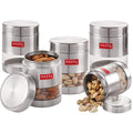 Stainless Steel Transparent Container, Matte Finish - Set of 5 - 400ML